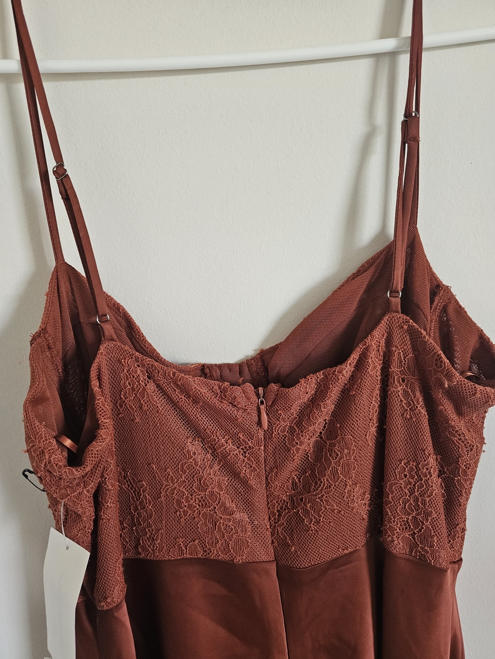 Revolve Astr the Label Satin Bustier Midi Dress in Rust - Picture 6 of 7